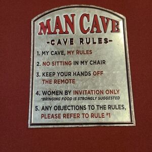 Man Cave Rules Metal Sign